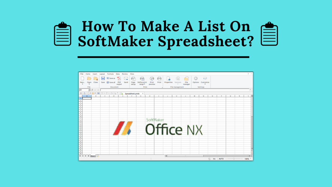 how to make a list on SoftMaker Spreadsheet