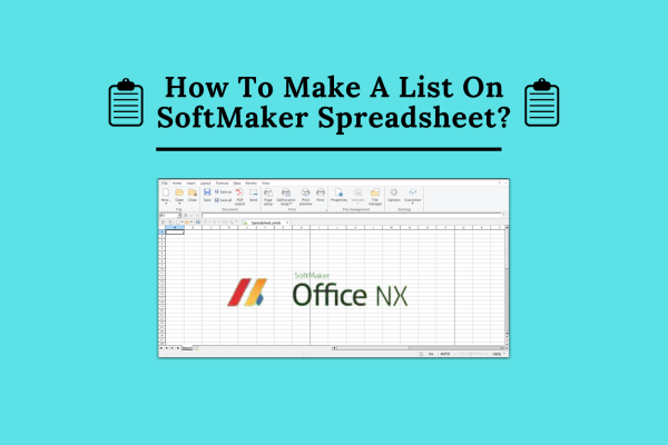 how to make a list on SoftMaker Spreadsheet