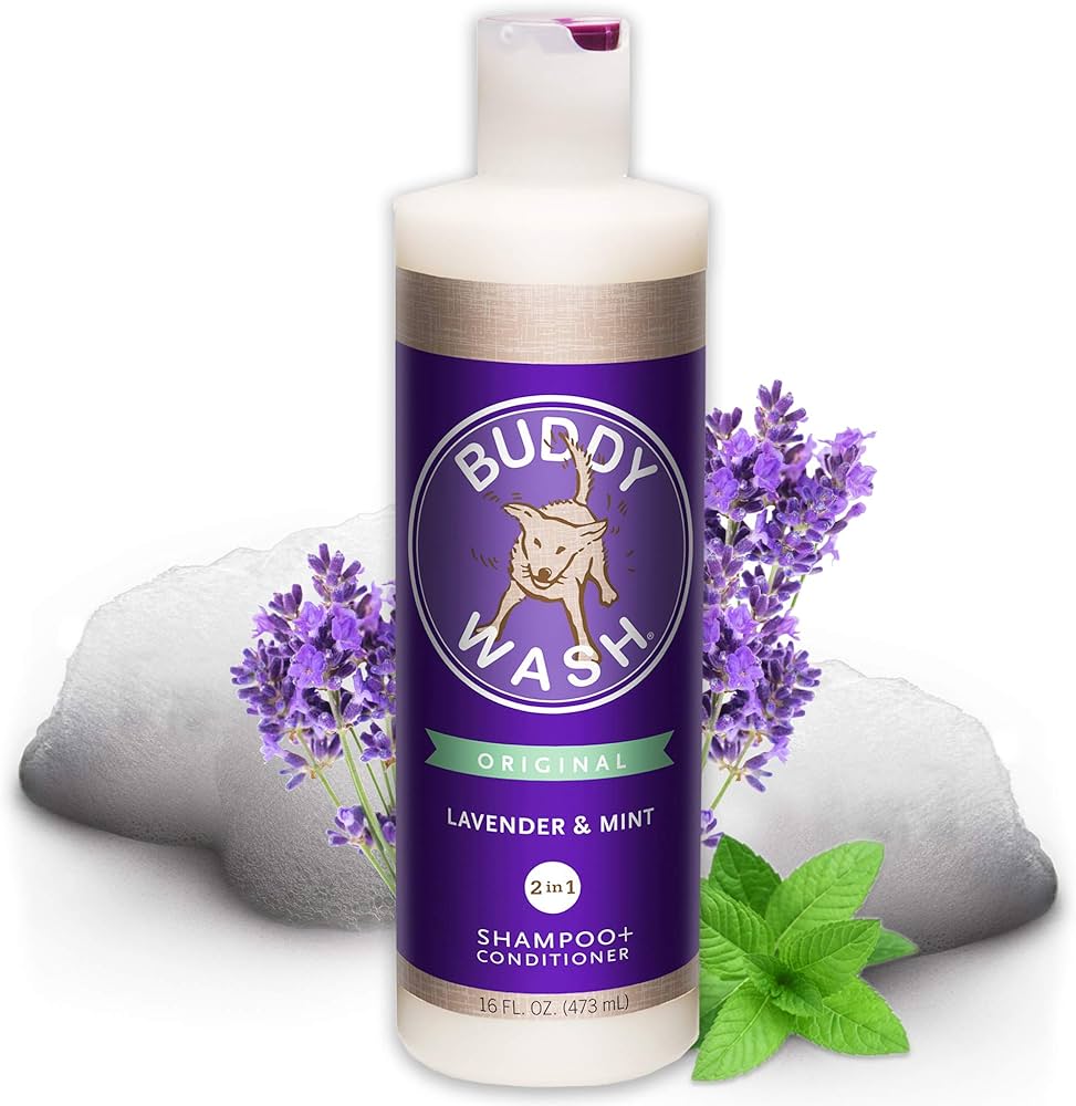 Best Smelling Dog Shampoo- Buddy Wash Original Lavender and Mint 2-in-1 Dog Shampoo and Conditioner